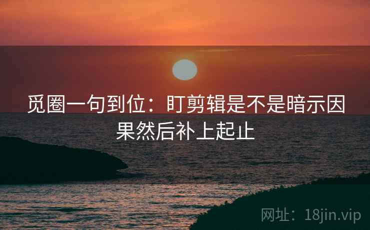 觅圈一句到位：盯剪辑是不是暗示因果然后补上起止