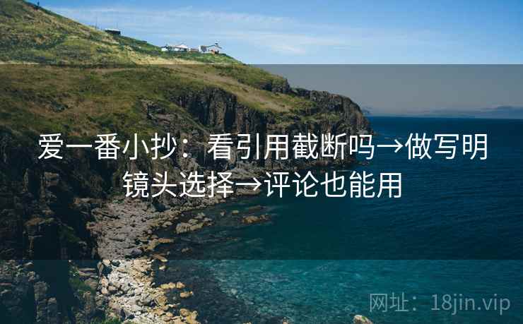 爱一番小抄：看引用截断吗→做写明镜头选择→评论也能用
